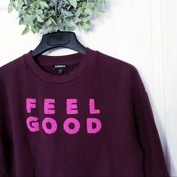 Express | “Feel Good” Cozy Balloon Sleeve Sweater - Picture 4 of 6